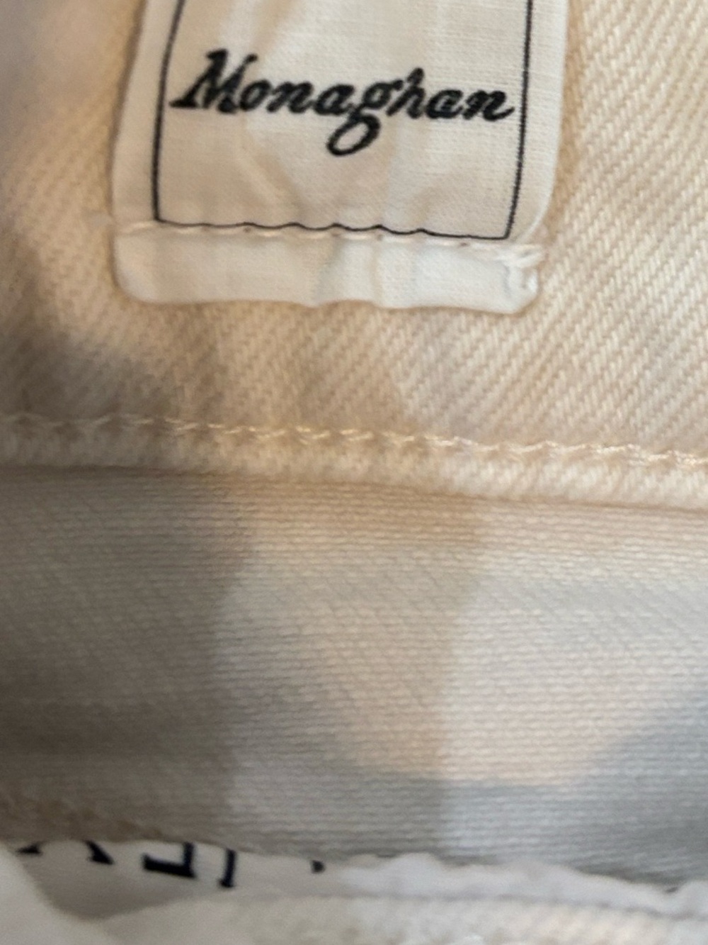Frank & Eileen Monaghan Straight Leg Crop Raw Hem Jeans in Cream Size 30 - Picture 6 of 9